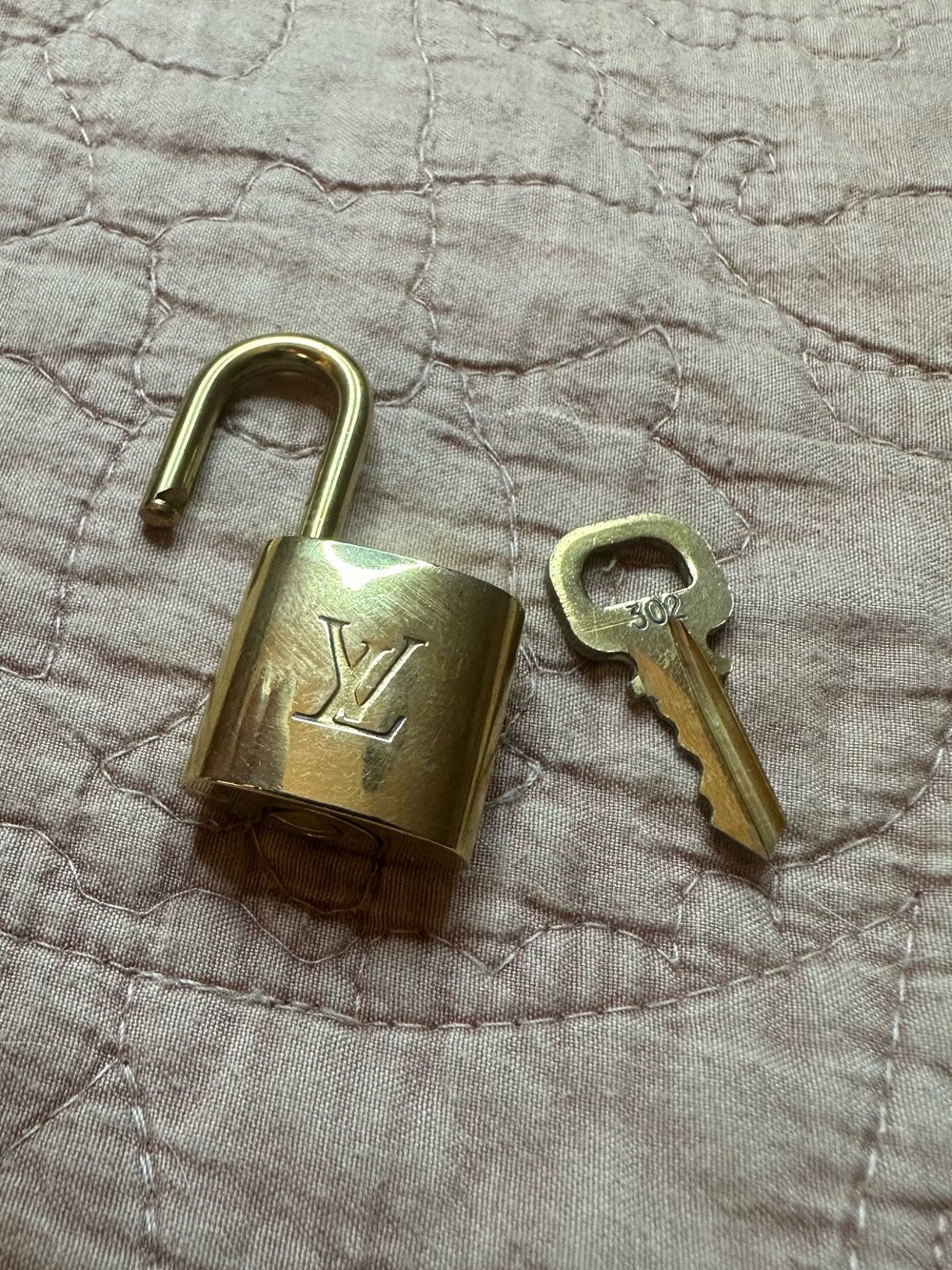 Louis Vuitton Gold Padlock with Key #302
